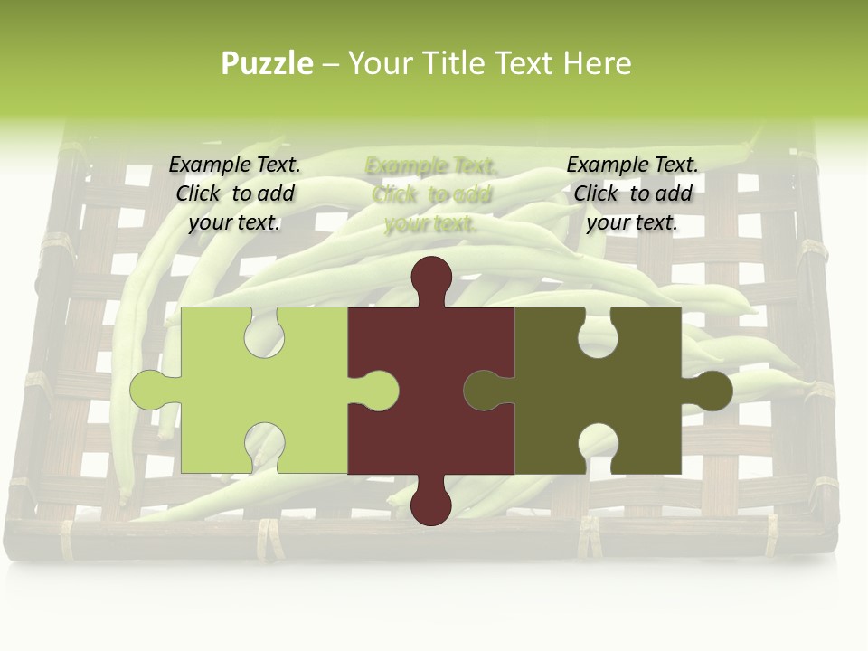 A Wooden Crate Filled With Green Beans On Top Of A Table PowerPoint Template