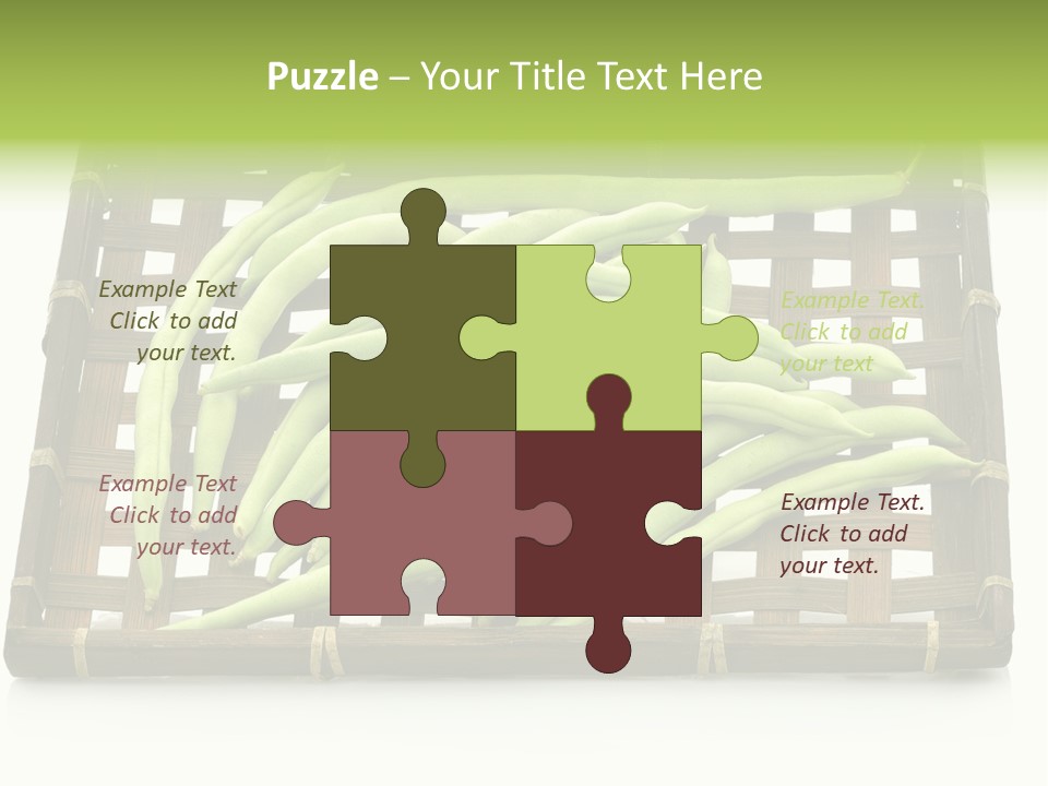 A Wooden Crate Filled With Green Beans On Top Of A Table PowerPoint Template