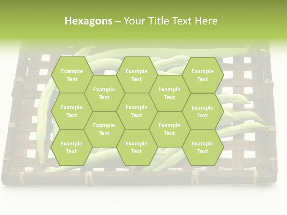 A Wooden Crate Filled With Green Beans On Top Of A Table PowerPoint Template