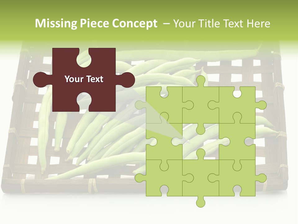 A Wooden Crate Filled With Green Beans On Top Of A Table PowerPoint Template