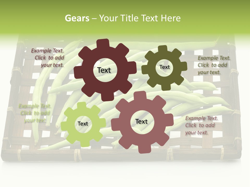 A Wooden Crate Filled With Green Beans On Top Of A Table PowerPoint Template
