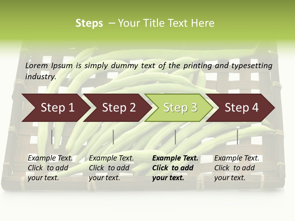 A Wooden Crate Filled With Green Beans On Top Of A Table PowerPoint Template