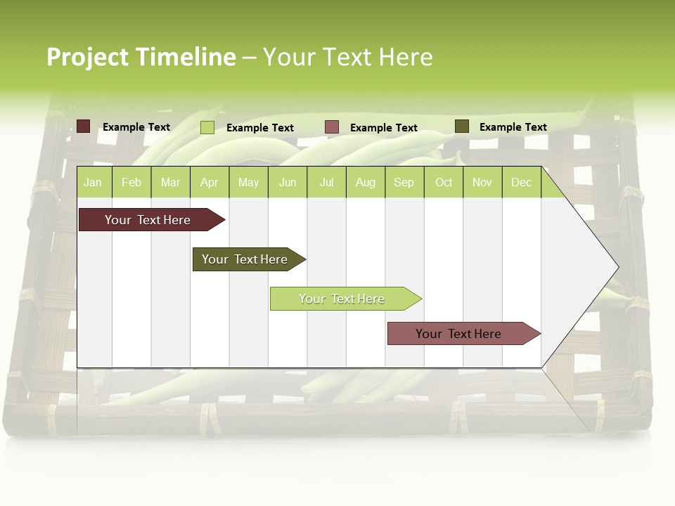 A Wooden Crate Filled With Green Beans On Top Of A Table PowerPoint Template