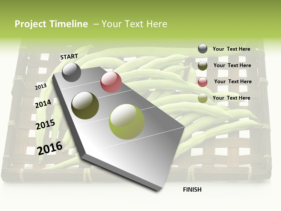 A Wooden Crate Filled With Green Beans On Top Of A Table PowerPoint Template