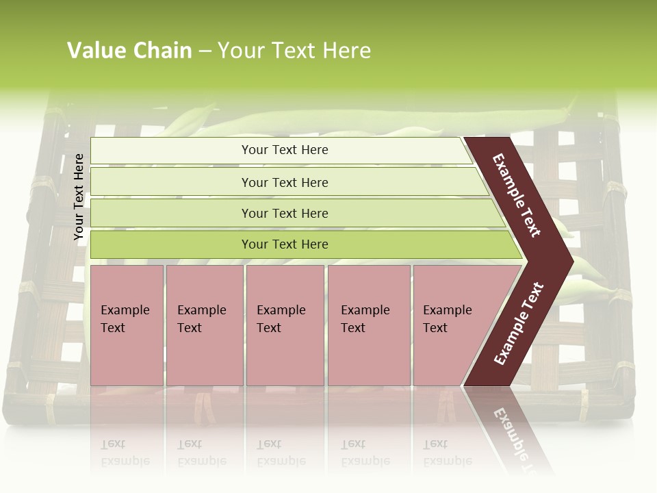 A Wooden Crate Filled With Green Beans On Top Of A Table PowerPoint Template