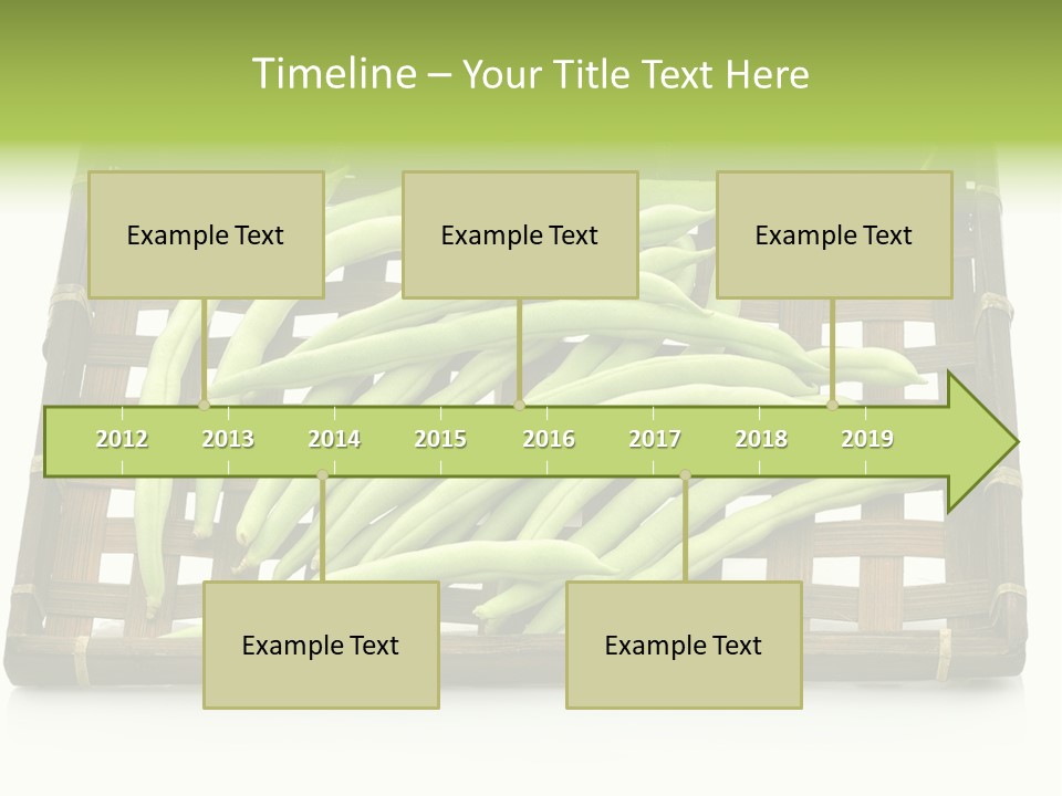 A Wooden Crate Filled With Green Beans On Top Of A Table PowerPoint Template