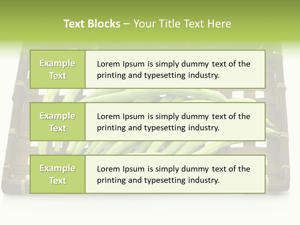 A Wooden Crate Filled With Green Beans On Top Of A Table PowerPoint Template