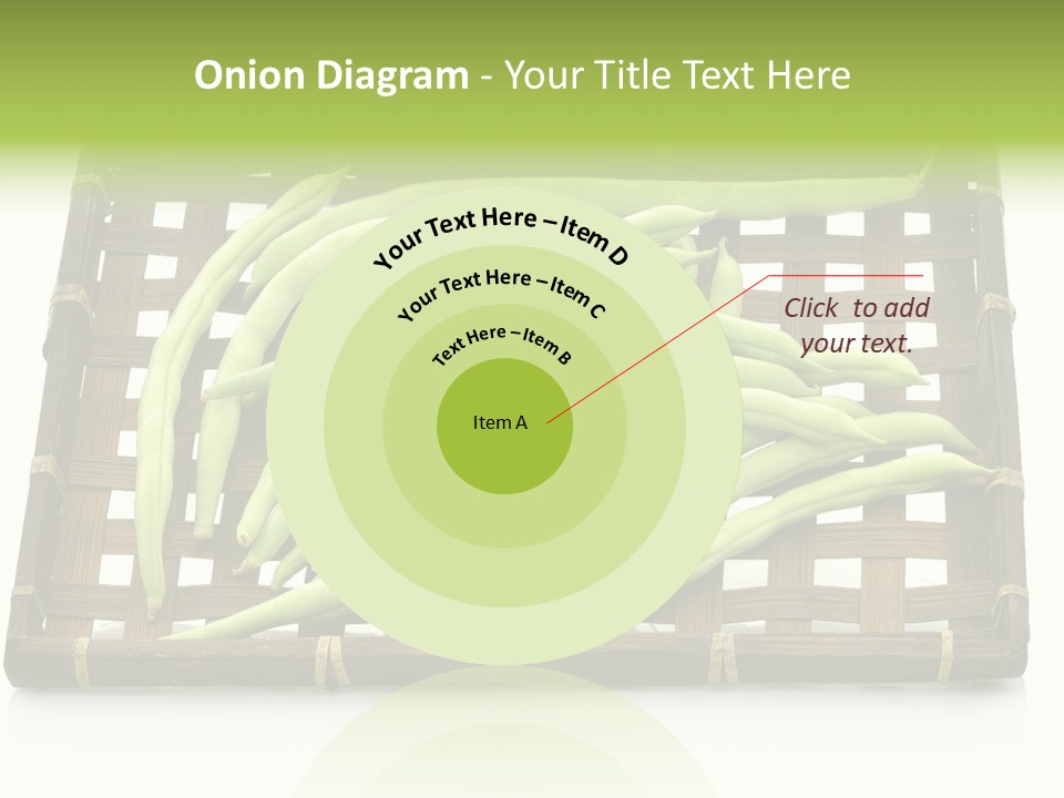 A Wooden Crate Filled With Green Beans On Top Of A Table PowerPoint Template