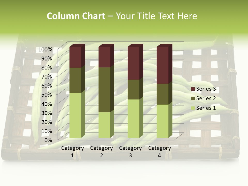 A Wooden Crate Filled With Green Beans On Top Of A Table PowerPoint Template