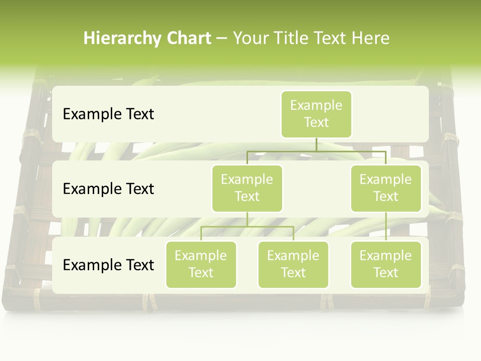 A Wooden Crate Filled With Green Beans On Top Of A Table PowerPoint Template