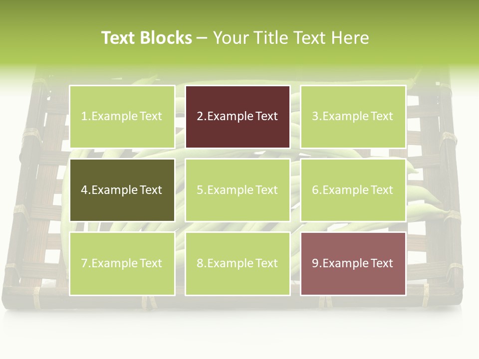 A Wooden Crate Filled With Green Beans On Top Of A Table PowerPoint Template