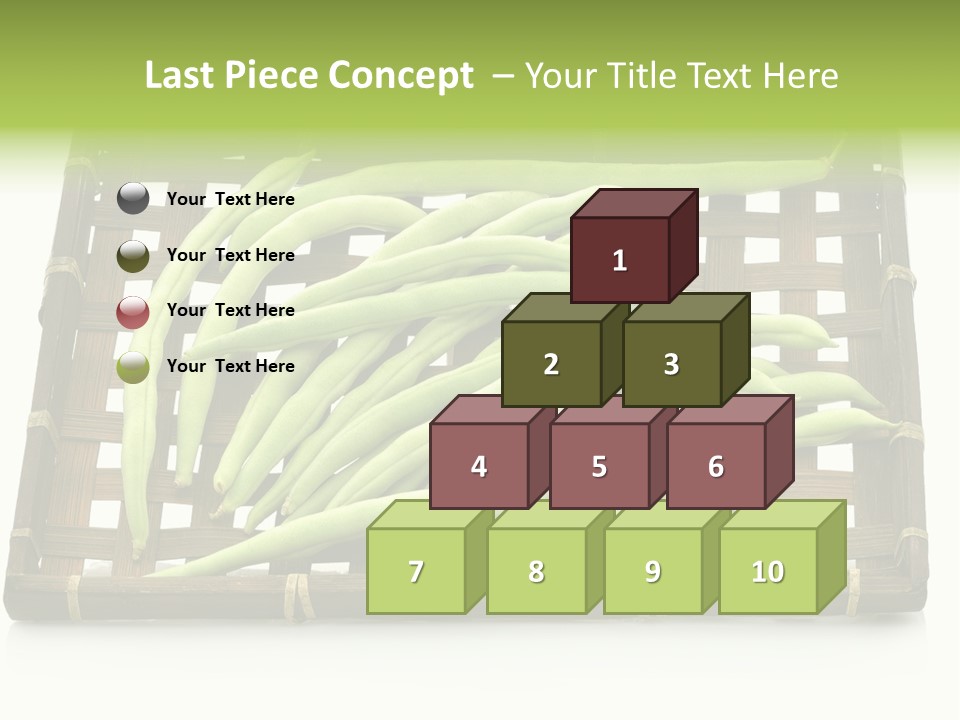 A Wooden Crate Filled With Green Beans On Top Of A Table PowerPoint Template
