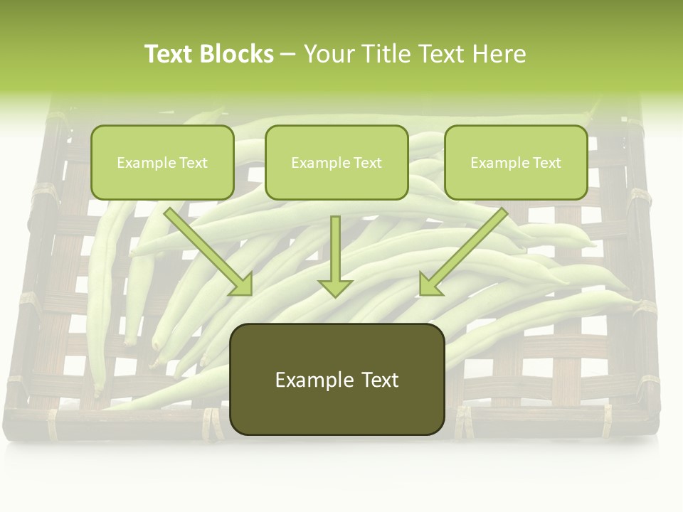 A Wooden Crate Filled With Green Beans On Top Of A Table PowerPoint Template