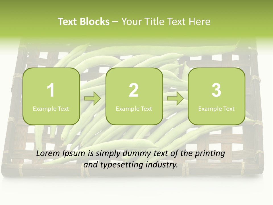 A Wooden Crate Filled With Green Beans On Top Of A Table PowerPoint Template