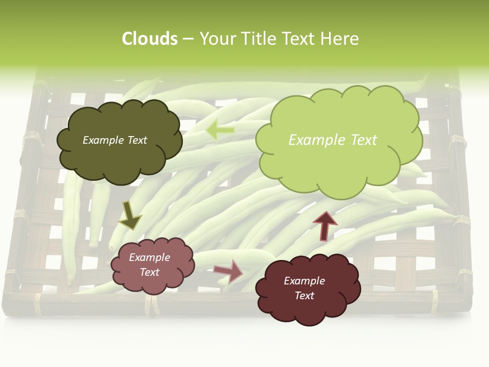 A Wooden Crate Filled With Green Beans On Top Of A Table PowerPoint Template