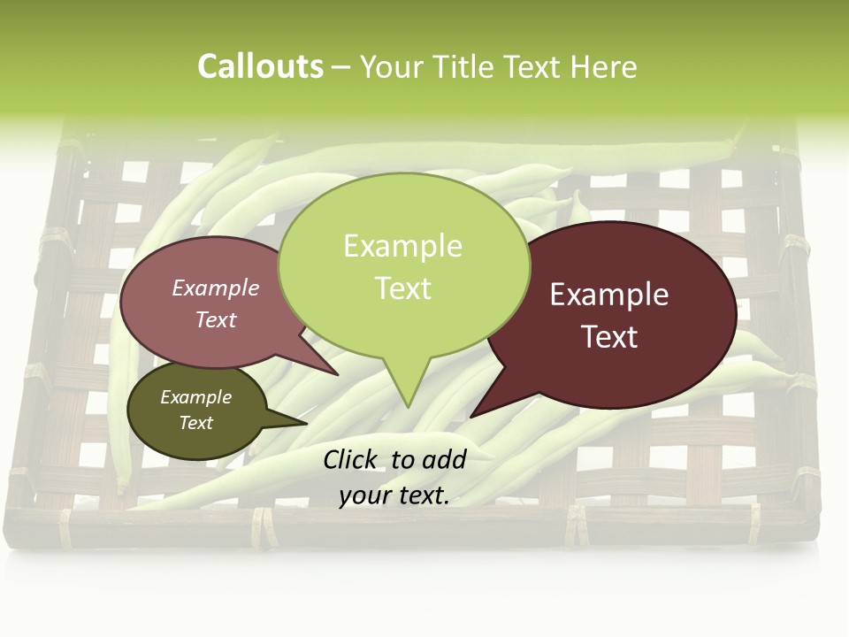 A Wooden Crate Filled With Green Beans On Top Of A Table PowerPoint Template