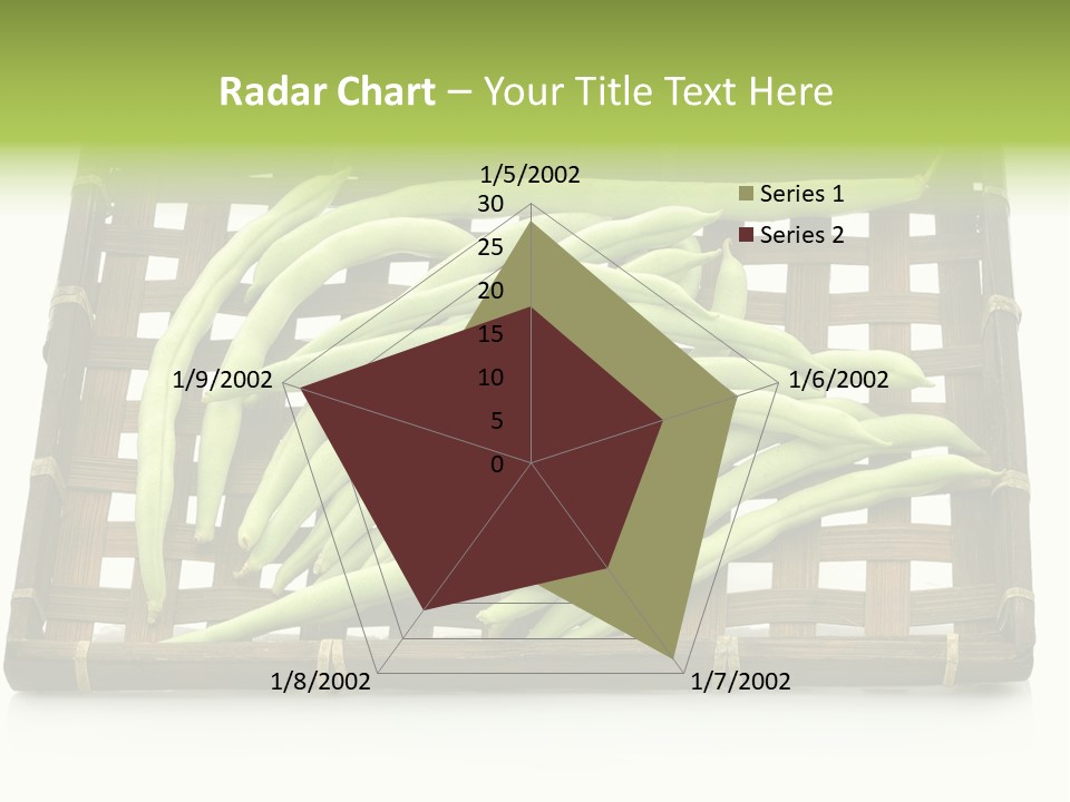A Wooden Crate Filled With Green Beans On Top Of A Table PowerPoint Template