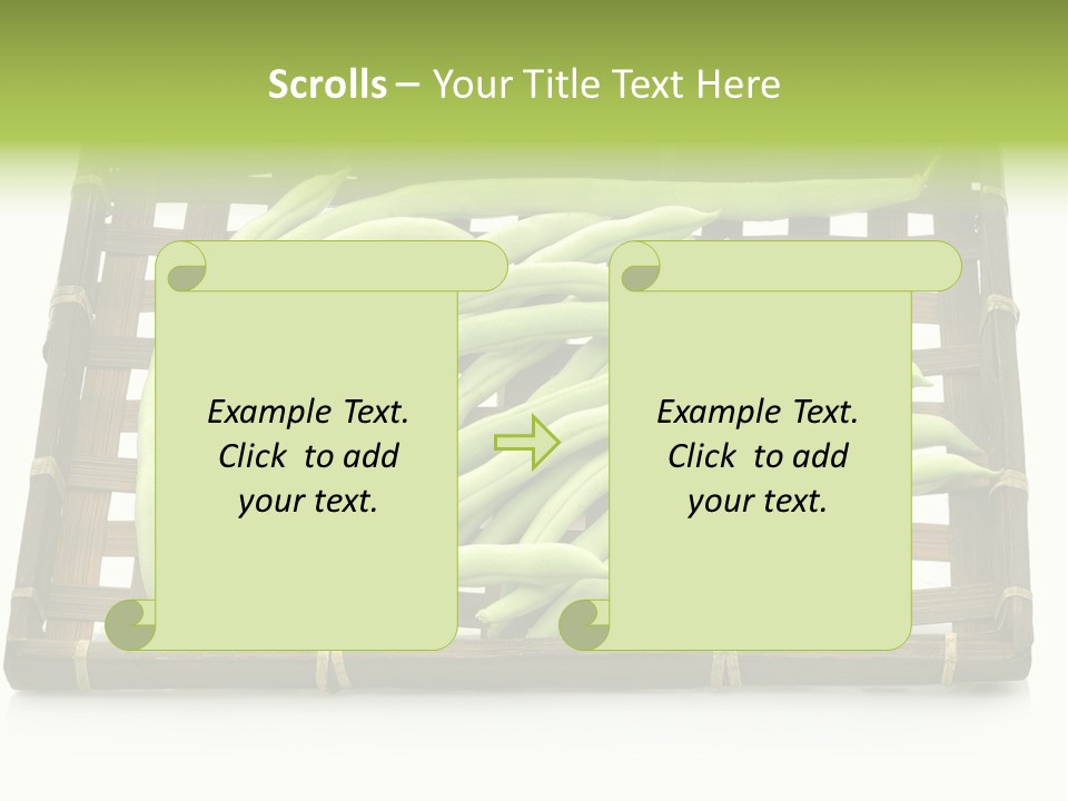 A Wooden Crate Filled With Green Beans On Top Of A Table PowerPoint Template