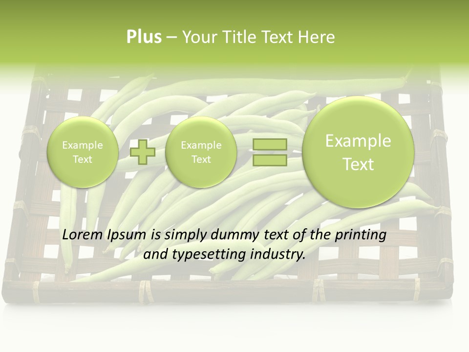 A Wooden Crate Filled With Green Beans On Top Of A Table PowerPoint Template