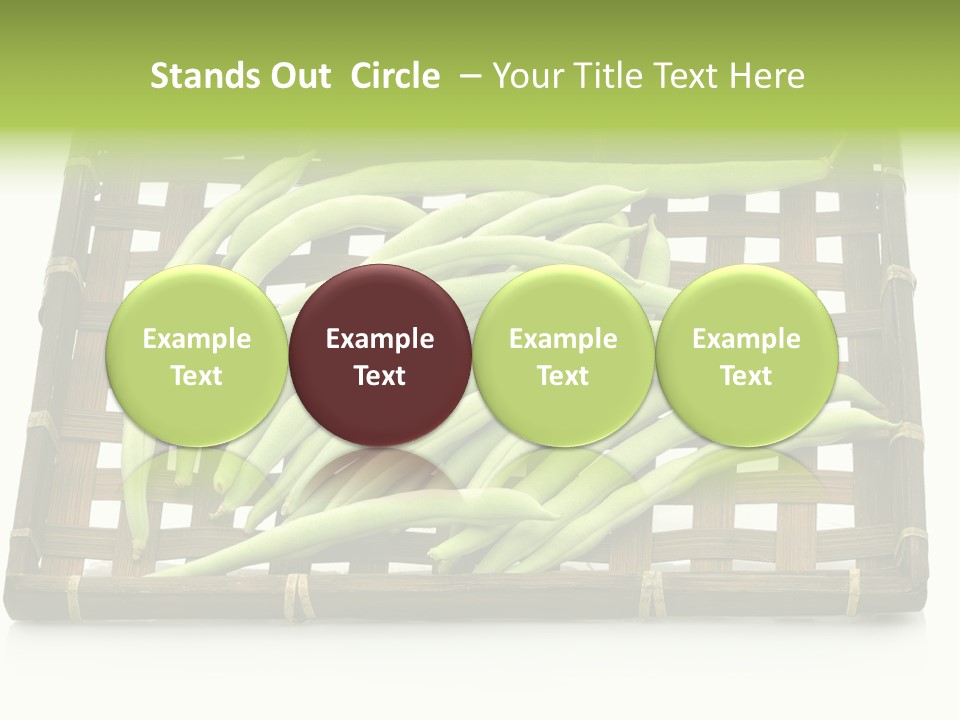 A Wooden Crate Filled With Green Beans On Top Of A Table PowerPoint Template