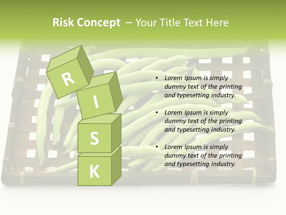 A Wooden Crate Filled With Green Beans On Top Of A Table PowerPoint Template