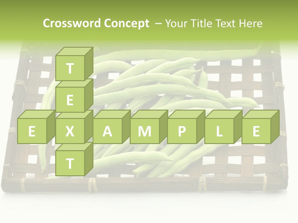 A Wooden Crate Filled With Green Beans On Top Of A Table PowerPoint Template