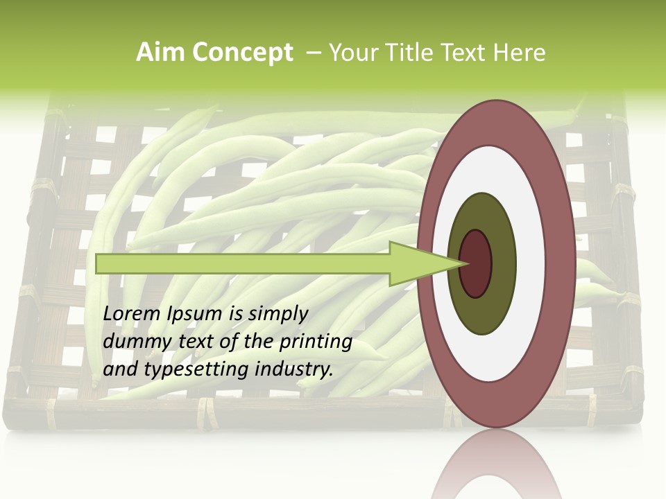 A Wooden Crate Filled With Green Beans On Top Of A Table PowerPoint Template