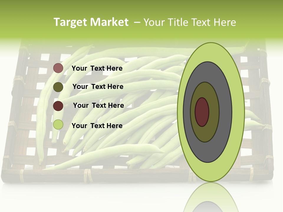 A Wooden Crate Filled With Green Beans On Top Of A Table PowerPoint Template