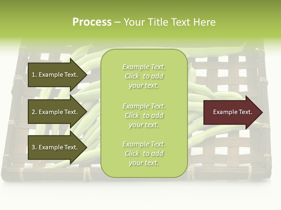 A Wooden Crate Filled With Green Beans On Top Of A Table PowerPoint Template