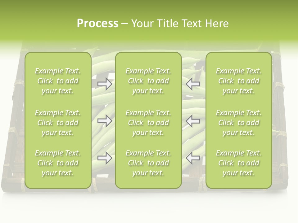 A Wooden Crate Filled With Green Beans On Top Of A Table PowerPoint Template