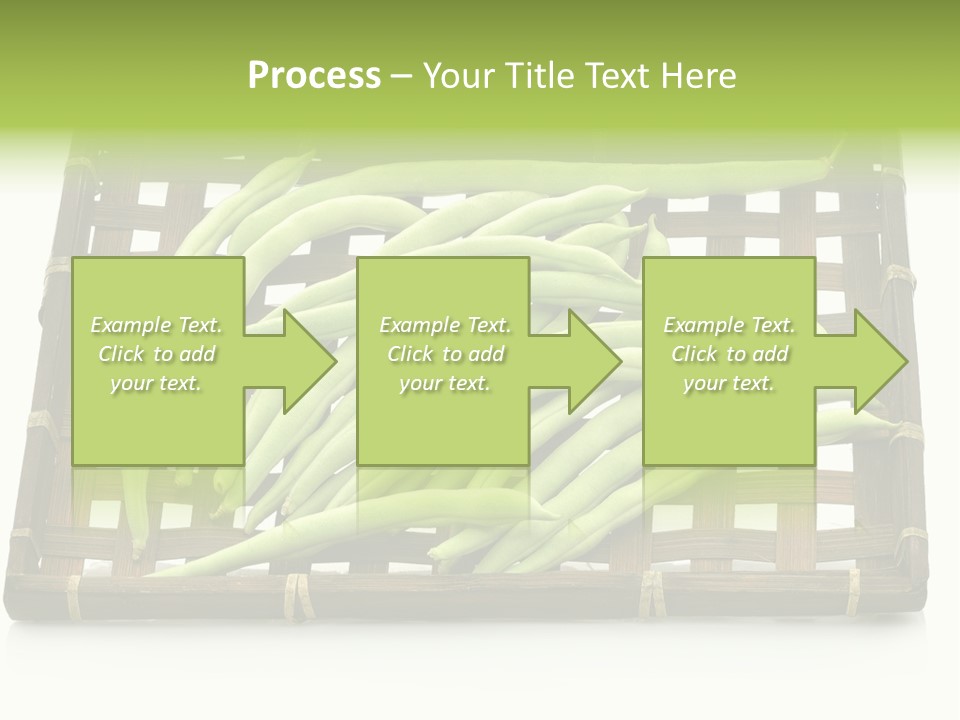 A Wooden Crate Filled With Green Beans On Top Of A Table PowerPoint Template