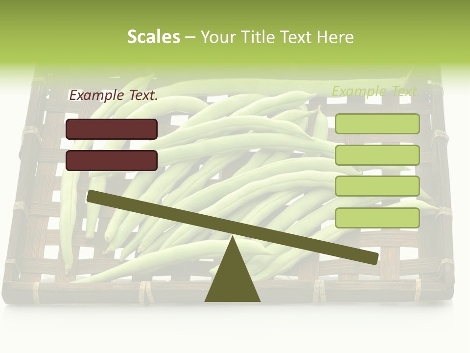A Wooden Crate Filled With Green Beans On Top Of A Table PowerPoint Template