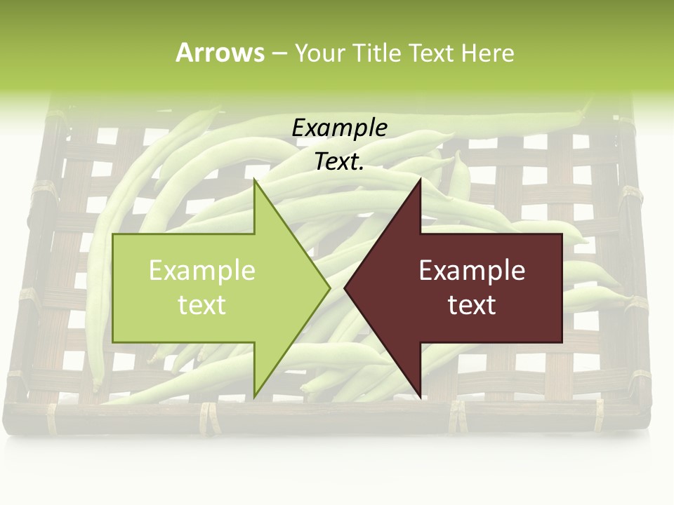 A Wooden Crate Filled With Green Beans On Top Of A Table PowerPoint Template