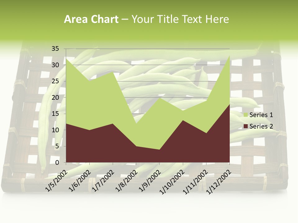 A Wooden Crate Filled With Green Beans On Top Of A Table PowerPoint Template