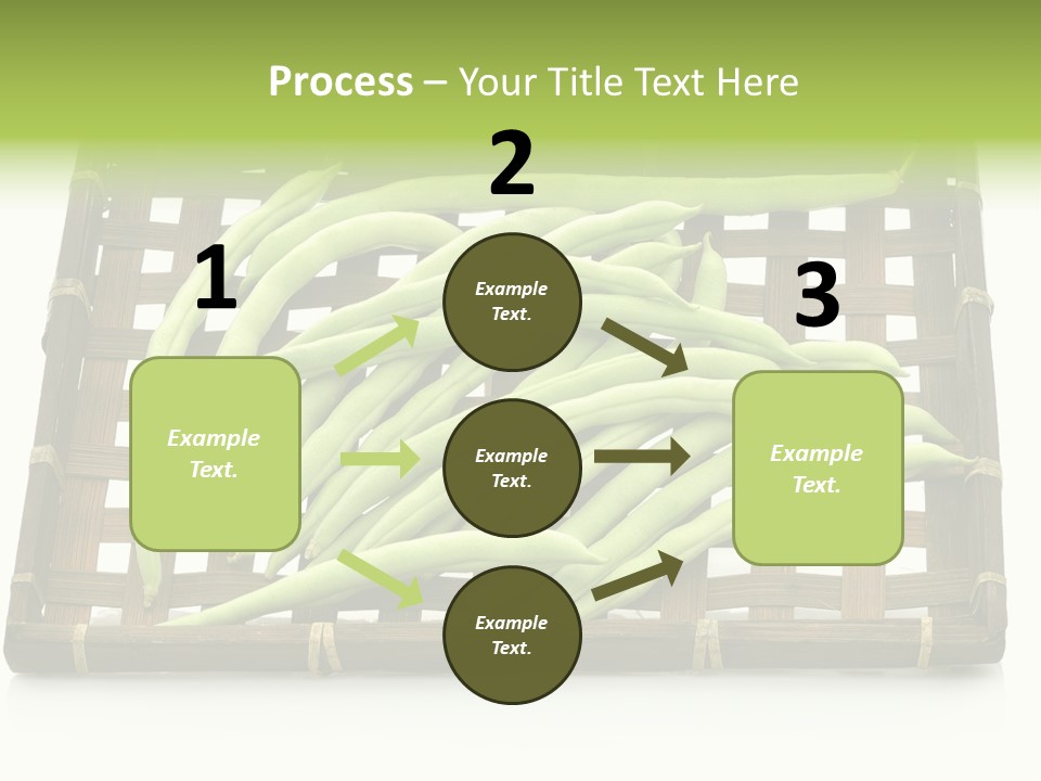 A Wooden Crate Filled With Green Beans On Top Of A Table PowerPoint Template
