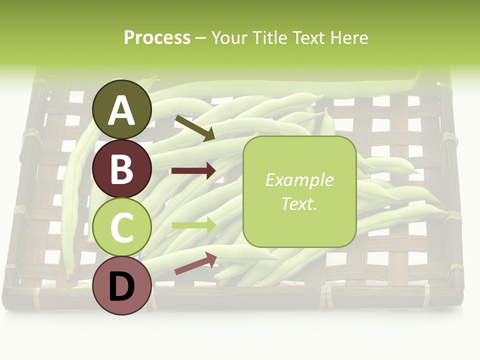 A Wooden Crate Filled With Green Beans On Top Of A Table PowerPoint Template