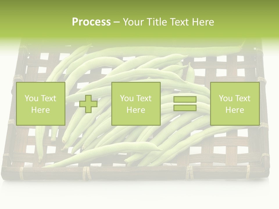 A Wooden Crate Filled With Green Beans On Top Of A Table PowerPoint Template