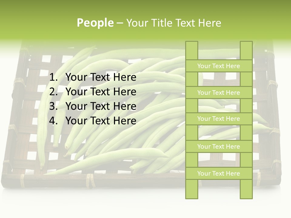 A Wooden Crate Filled With Green Beans On Top Of A Table PowerPoint Template