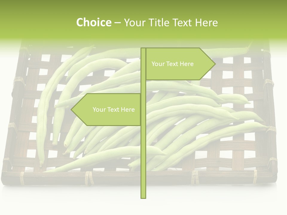 A Wooden Crate Filled With Green Beans On Top Of A Table PowerPoint Template