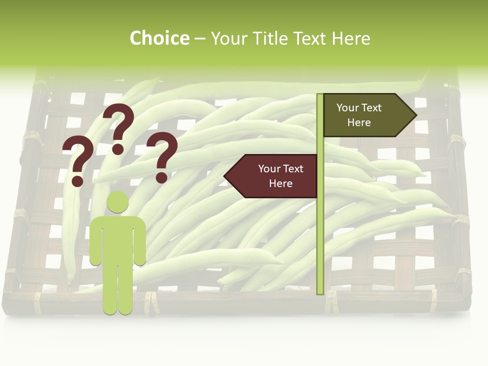 A Wooden Crate Filled With Green Beans On Top Of A Table PowerPoint Template