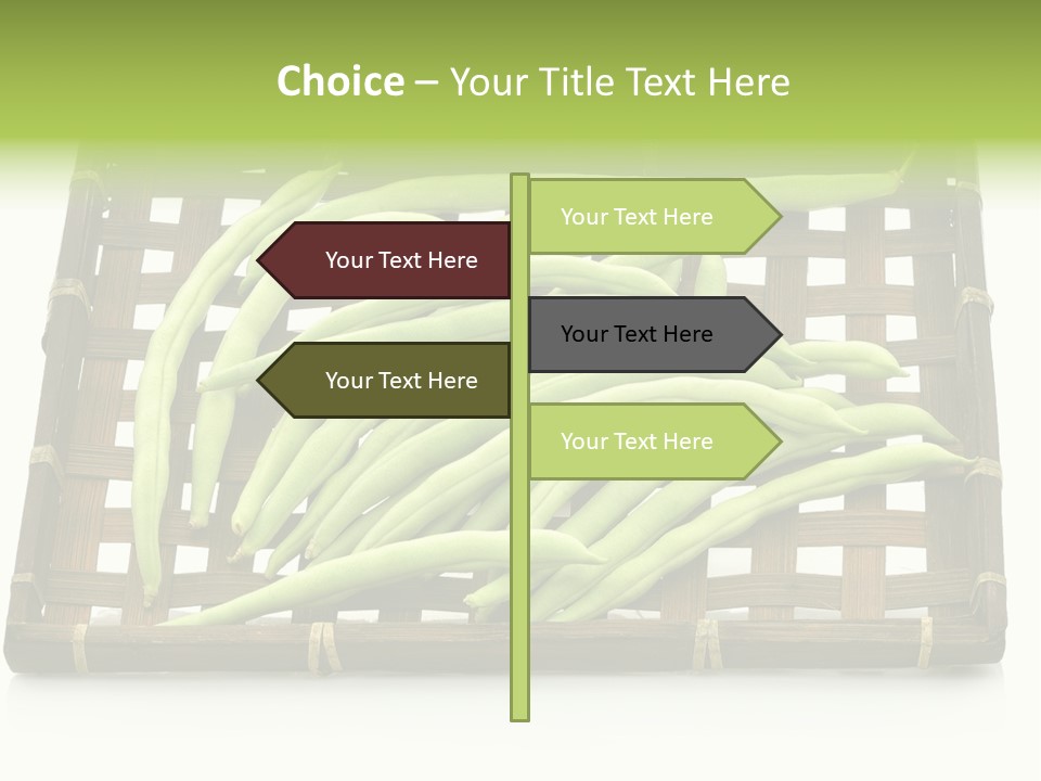 A Wooden Crate Filled With Green Beans On Top Of A Table PowerPoint Template