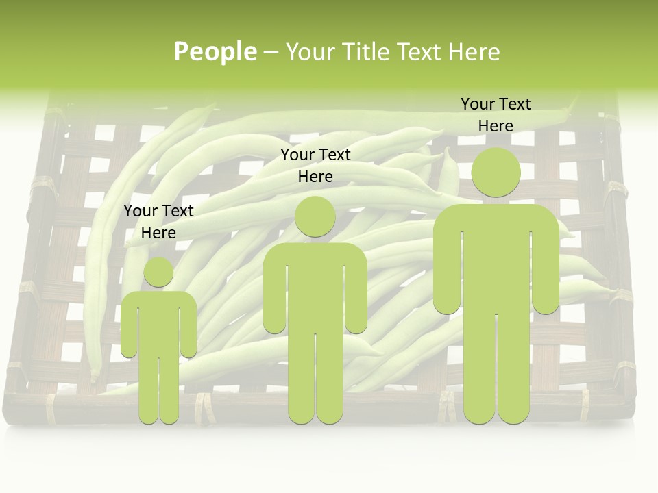 A Wooden Crate Filled With Green Beans On Top Of A Table PowerPoint Template