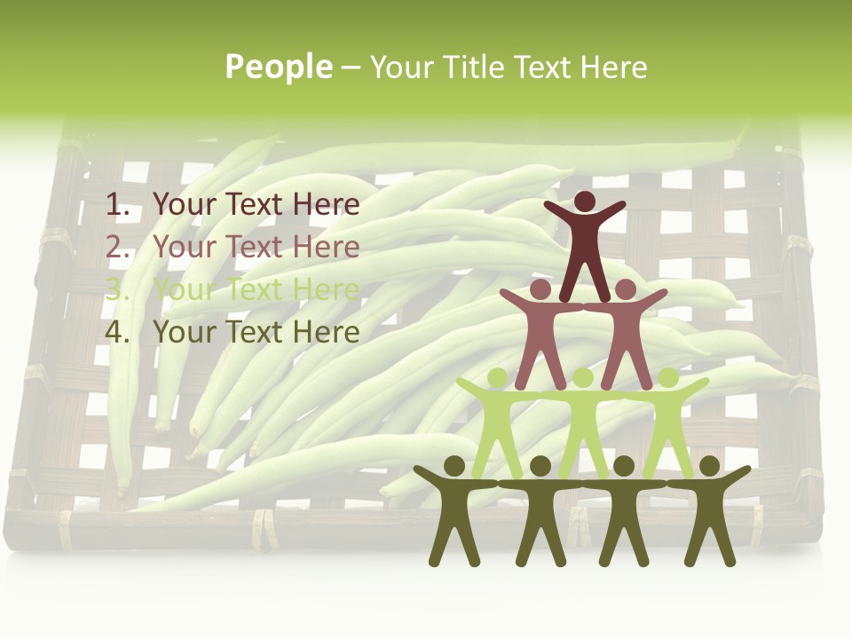 A Wooden Crate Filled With Green Beans On Top Of A Table PowerPoint Template