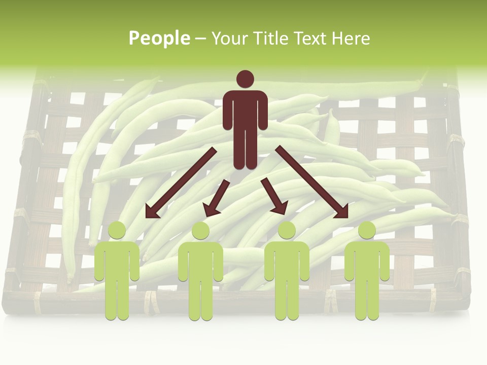 A Wooden Crate Filled With Green Beans On Top Of A Table PowerPoint Template