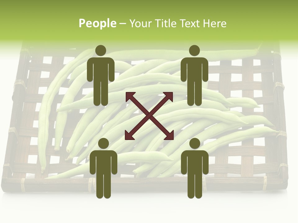 A Wooden Crate Filled With Green Beans On Top Of A Table PowerPoint Template