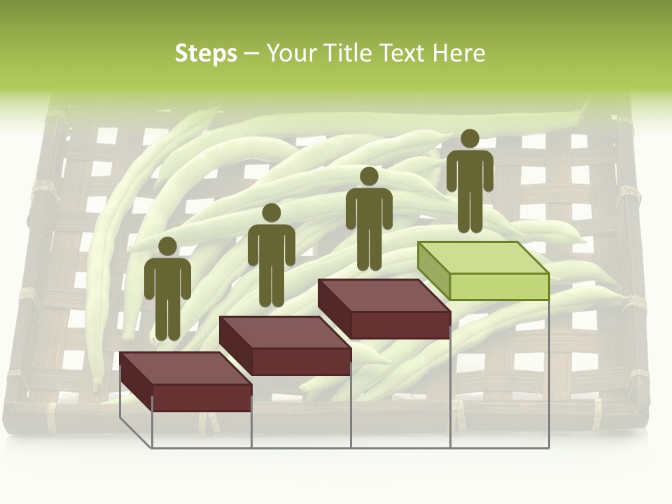 A Wooden Crate Filled With Green Beans On Top Of A Table PowerPoint Template