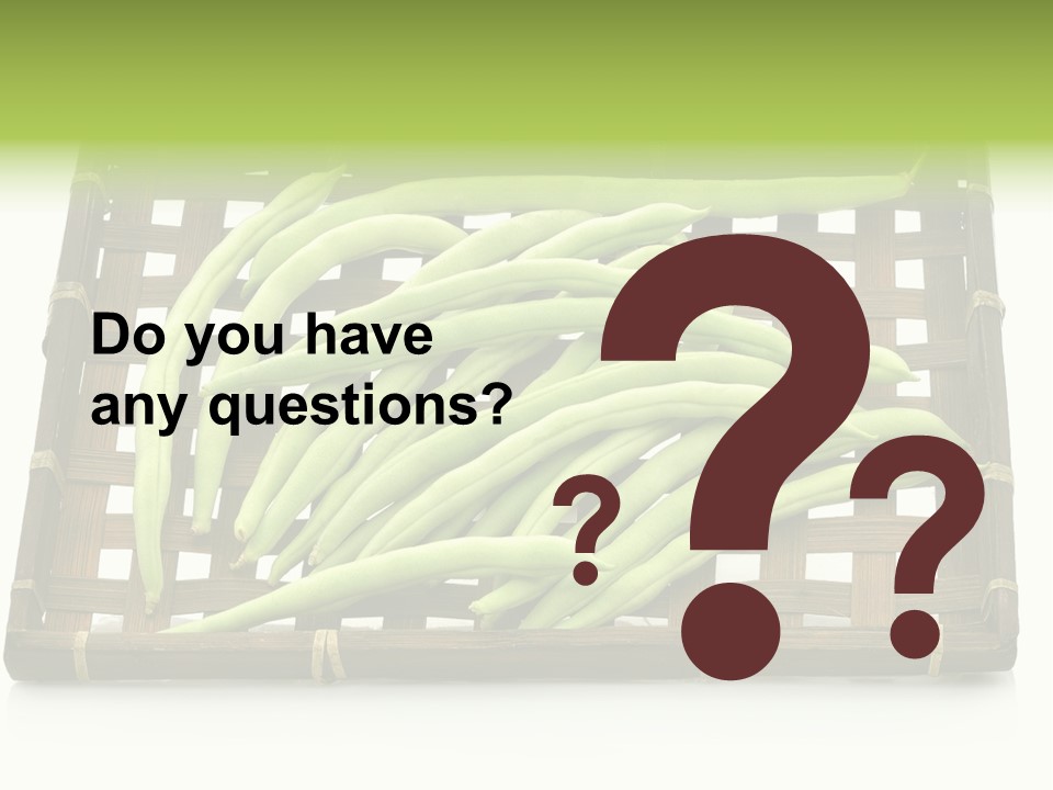 A Wooden Crate Filled With Green Beans On Top Of A Table PowerPoint Template