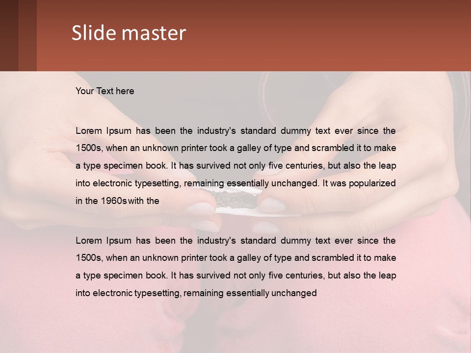 A Woman Holding A Cigarette In Her Hands PowerPoint Template