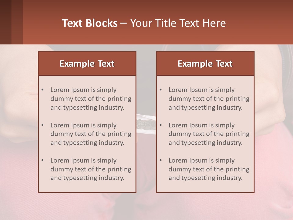 A Woman Holding A Cigarette In Her Hands PowerPoint Template