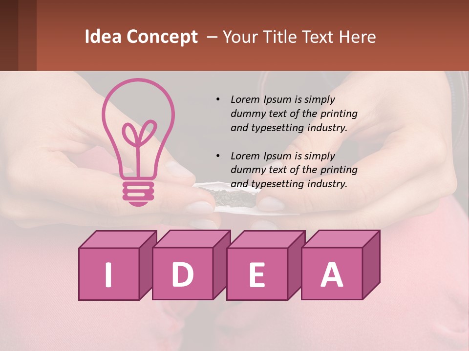 A Woman Holding A Cigarette In Her Hands PowerPoint Template